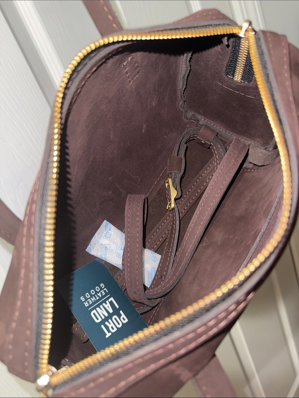 Portland Leather velvet Brown Suede large Sloan- premium - Picture 4 of 4